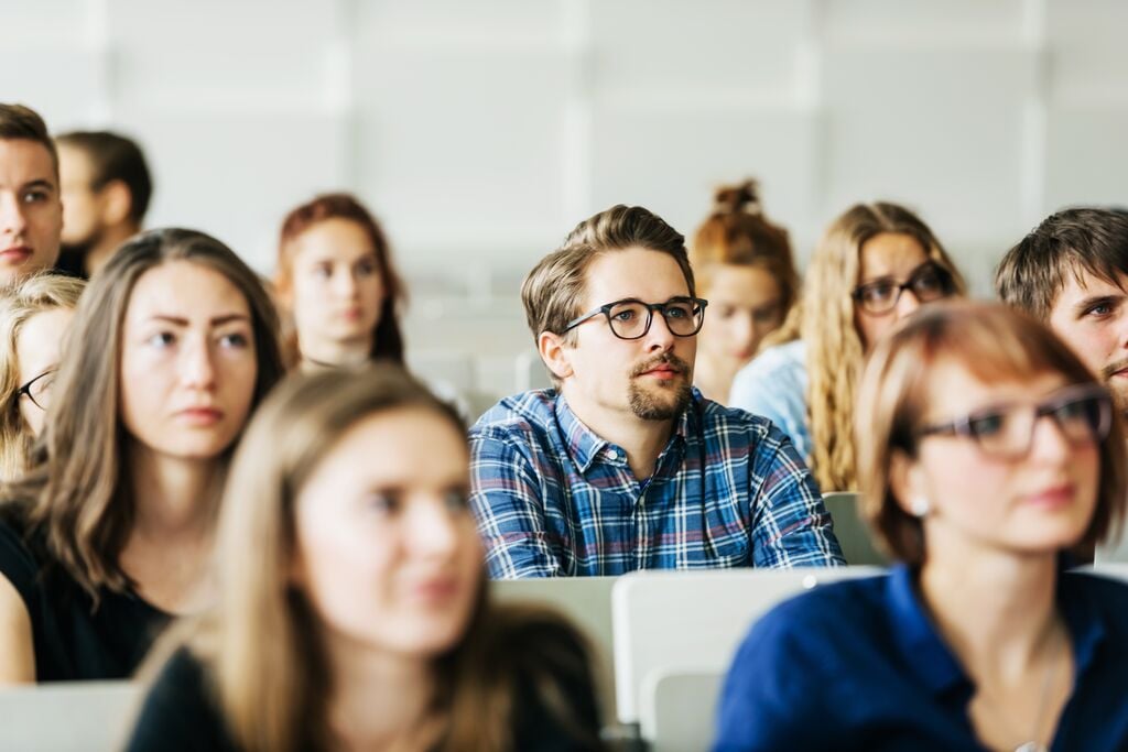 close-up of people in a training room