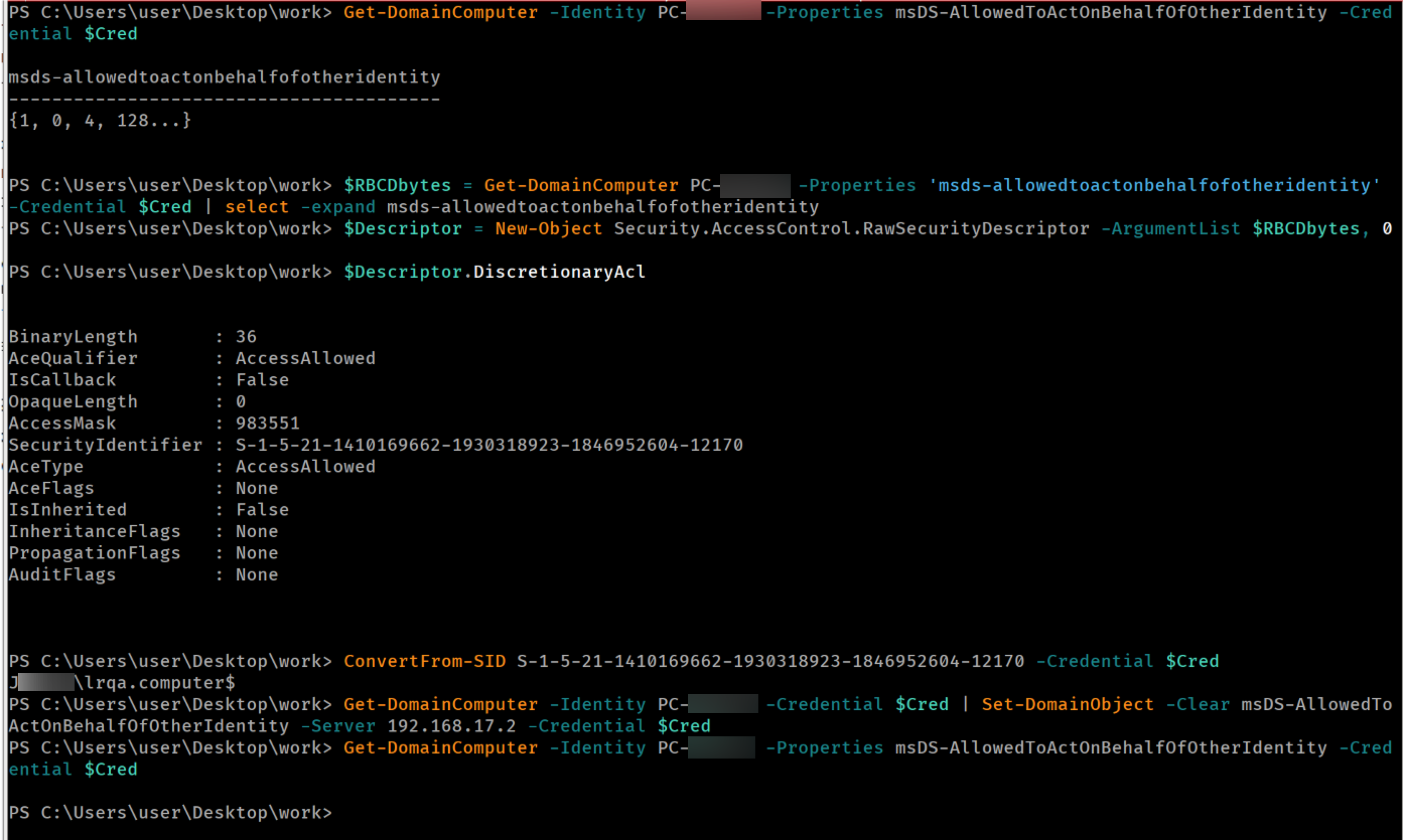 Cleaning up after a RBCD attack